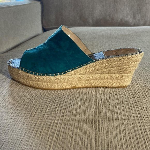 Vidorreta Turquoise Blue Suede Espradrille Wedges - Size EU 40/US 9 - Worn once - Picture 7 of 11
